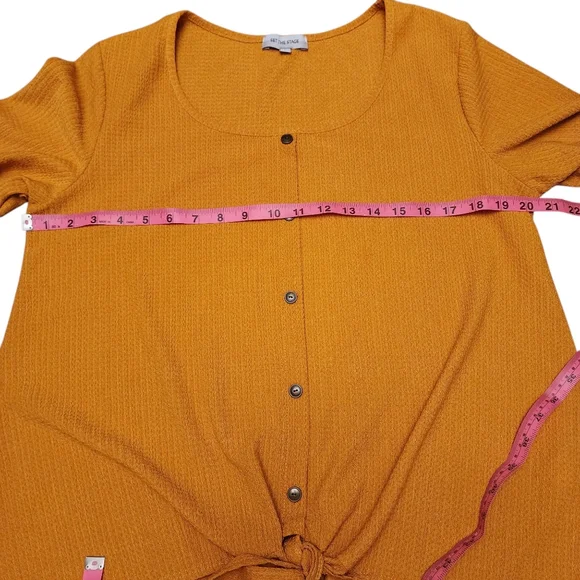 Set The Stage Marigold Blouse Size L - Picture 7 of 12